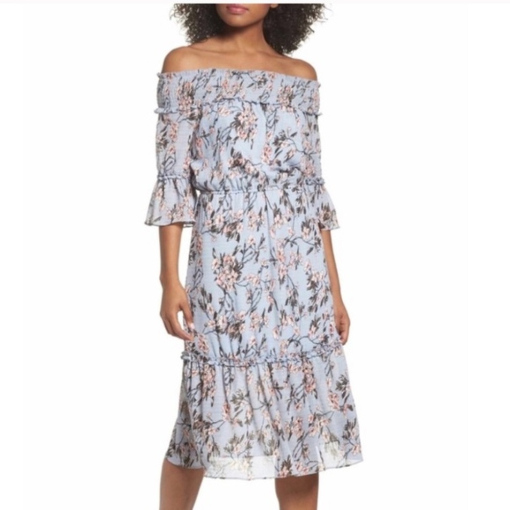 Chelsea28 floral dress off the shoulder XS NWT